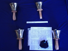 Handbells ready to play