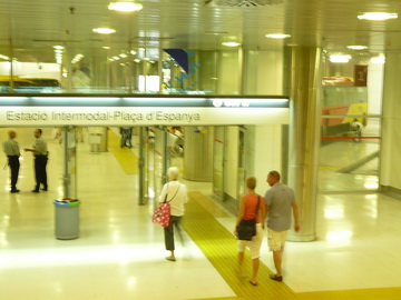 Down more stairs to the Bus Station